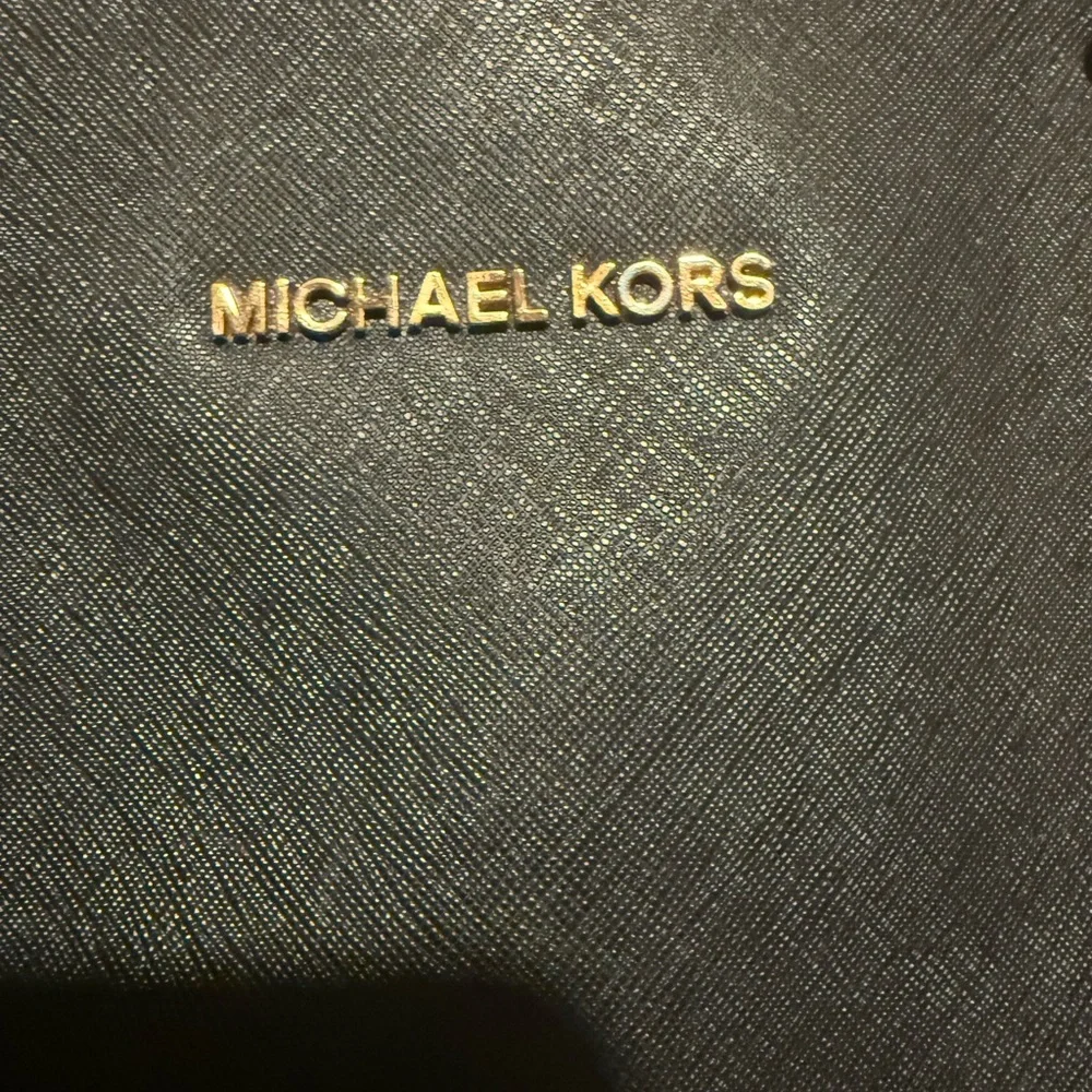 Michael Kors Black Tote with Gold Accents - Picture 4 of 5